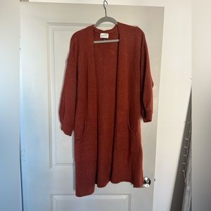 Rust Long Cardigan